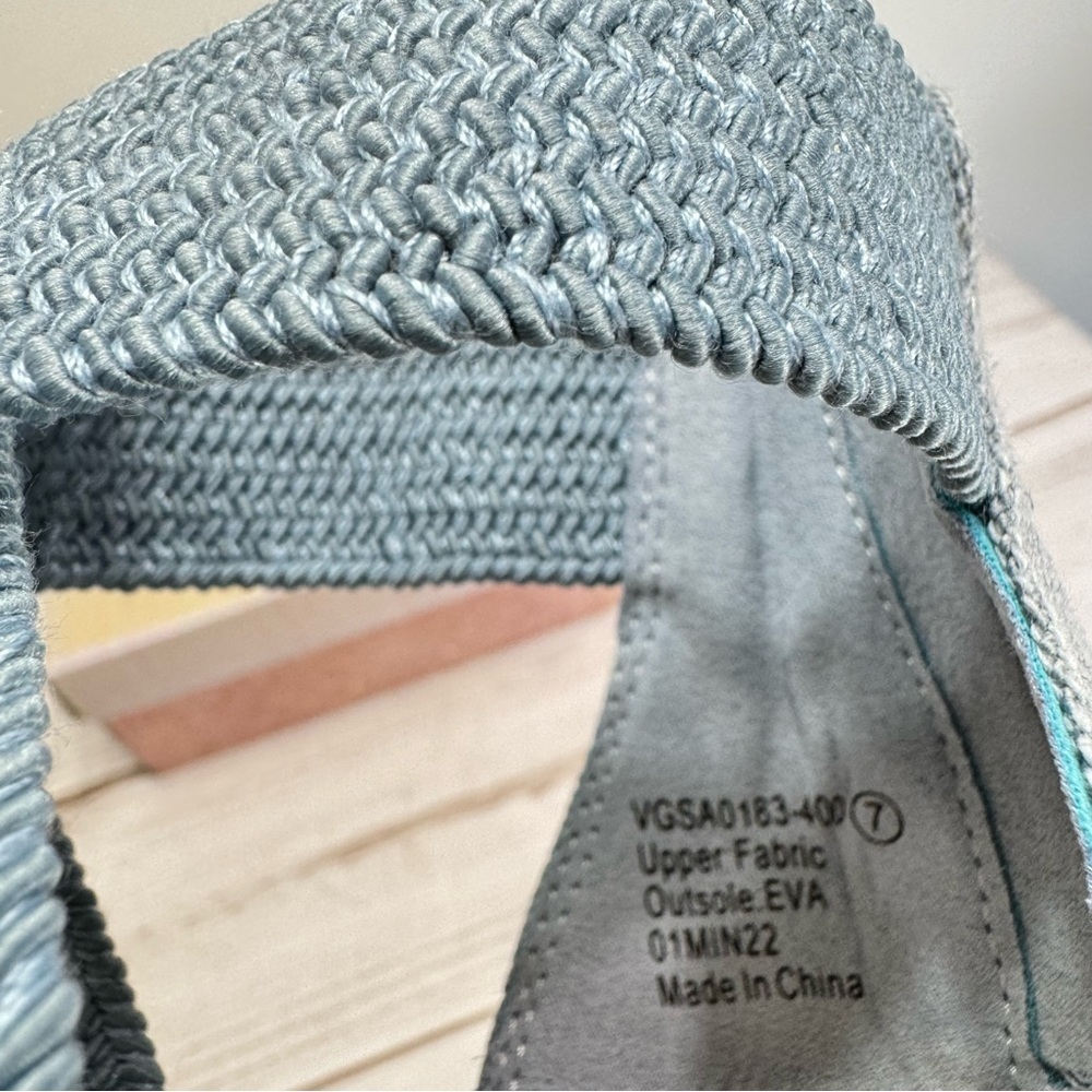Very G Blue Sadie Strappy Woven Canvas Espadrilles Sandals NEW in Box - Picture 7 of 10